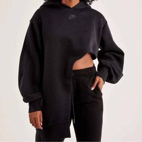 Nike Women's Black asymmetrical hoodie - Picture 1 of 3